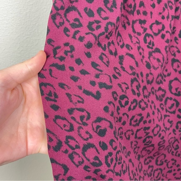 A New Day Women's Medium Long Sleeve Shirt Dress Animal Print Red Office Career - Picture 11 of 15